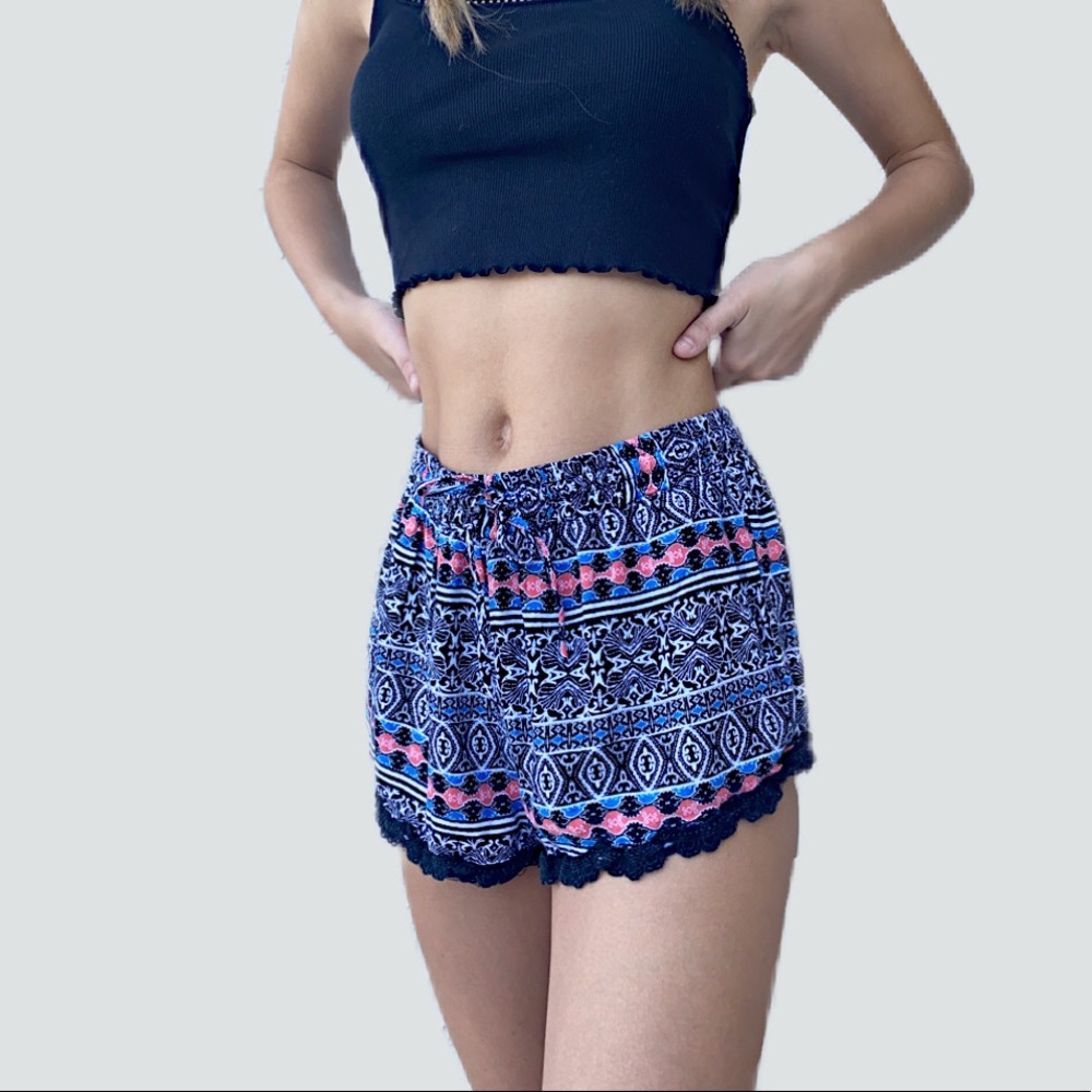 Charlotte Russe Drawstring Aztec Print Shorts
